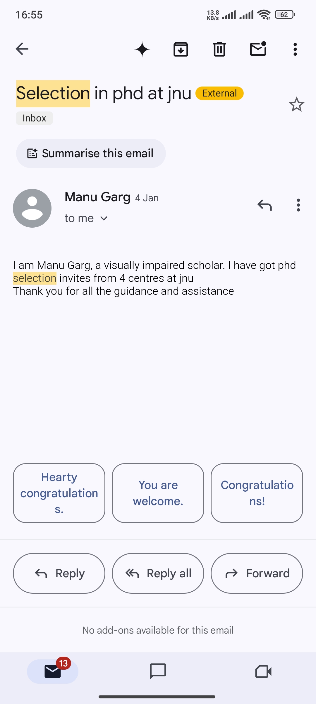 Testimonial Screenshot